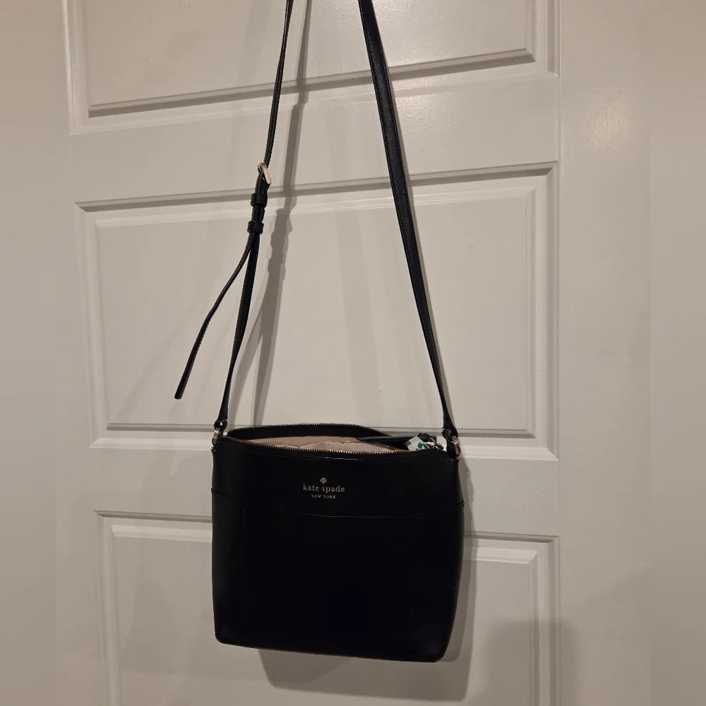 KATE SPADE WOMEN'S BLACK MONICA PEBBLED LEATHER CROSSBODY PURSE